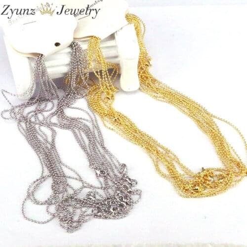 20PCS, Metal Ball Bead Chains Bulk Gold/Silver Color Link Chains for Diy Necklaces Bracelets Jewelry Making Supplies