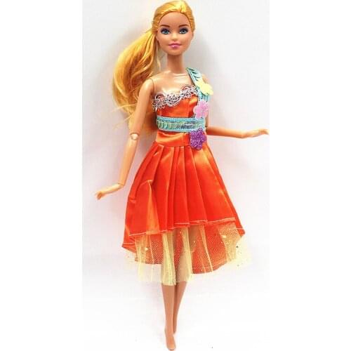 30cm Joints Doll with Clothes Toys 11 Joints Baby Doll Accessories Sequins Skirt Dress Up Toys for Children