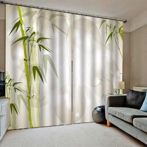 3D Curtain Luxury Blackout Window Curtain Living Room bamboo stereoscopic circle curtains