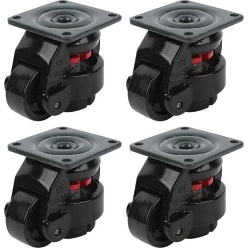 4Pcs GD-60F Level Adjustment Caster Heavy Duty Industrial Roller Wheel Leveling Caster Wheel For Vending Machine Heavy Equipment