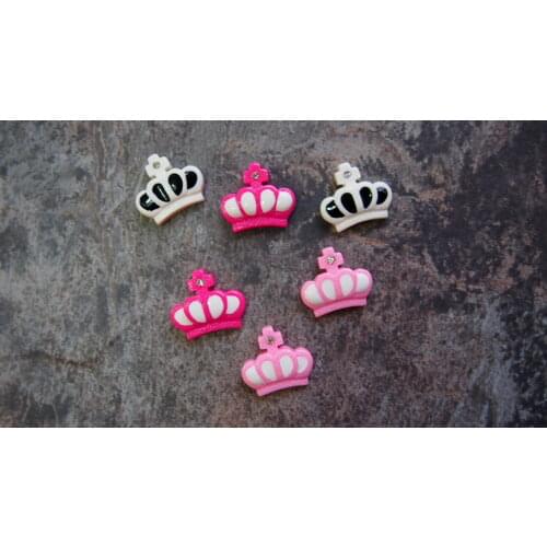 50pcs Crown Silhouette Flatback Cabochon Deco Diy Mix Color Kawaii Decoden 24mm