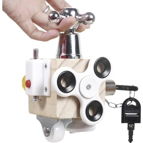 Anti Stress Relief Montessori Educational Maze Key Life Skill Fidget Spinner Busy Cube Switch Wooden Bell Toys For Kids Children