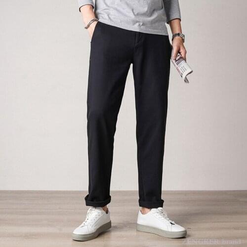 Spring and Autumn Mens Plus Fat Plus Size Casual Pants Trendy Fatty Loose Pure Color Thin Youth Stretch Pants Fatty140kg50Yards