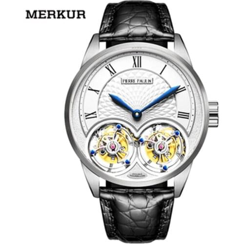 Tourbillon Watch Sapphire Mirror Hollow Perspective Mechanical Tough Guy Pilot Watch Personality Luxury Brand Business Men Clock