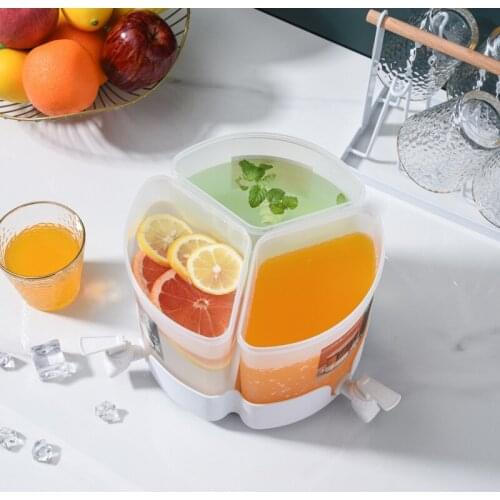 5200ml Cold Kettle With Faucet Large Capacity Lemonade Bottle Refrigerator Cool Bucket Ice Kettle Water Juice Teapot 360°rotate