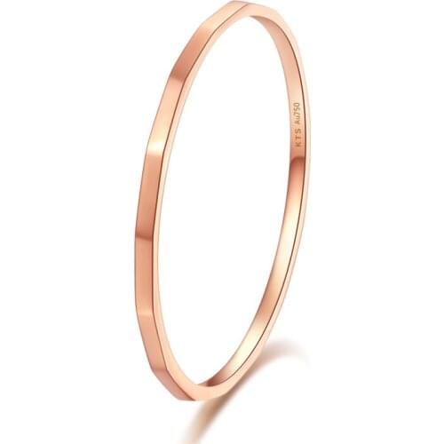 Pure 18K Rose Gold Ring Women Fashion Little finger Ring AU750 Gold Ring P6109