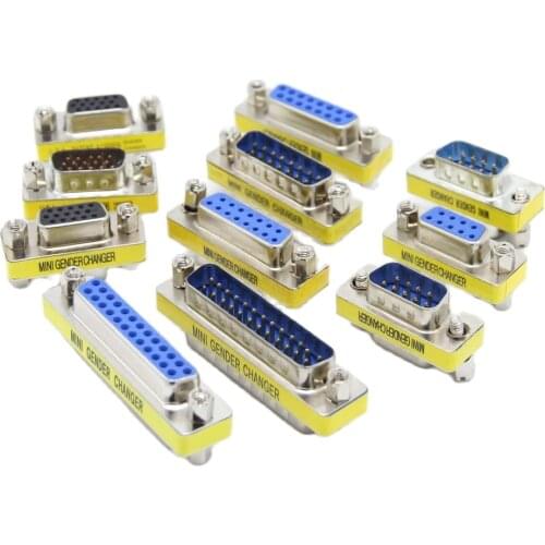 D-SUB DB9 DB15 DB25 Male Female Conversion Connector Adapter For LPT 25 Pin COM 9 Pin VGA 15Pin Mini Gender Changer Adapter 1Pcs