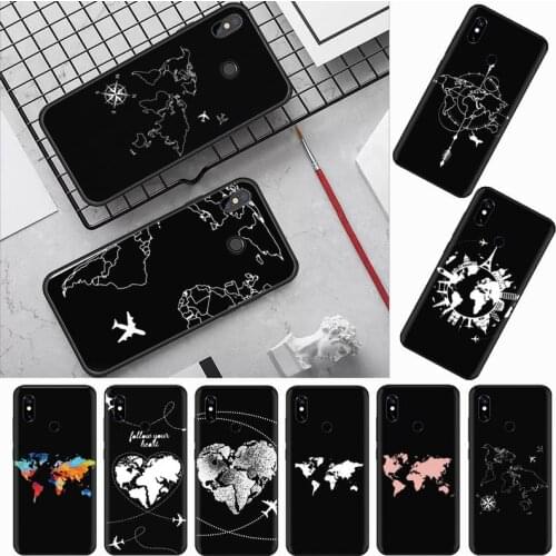 World map travel high quality Phone Case For Xiaomi Redmi note 7 8 9 t k30 max3 9 s 10 pro lite