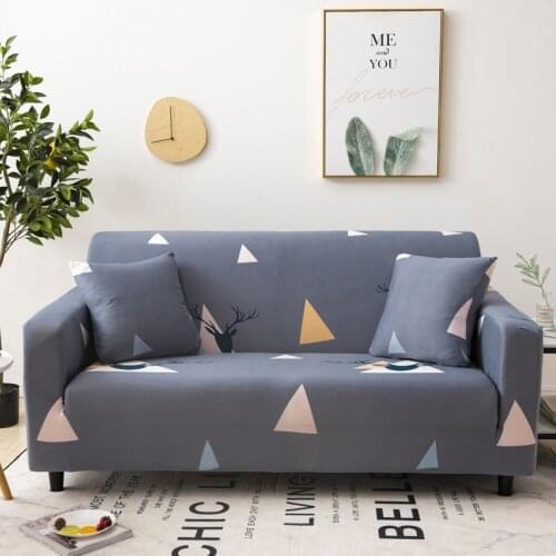 Printed Elastic Sofa Cover Slipcover Stretch All-wraped Couch Cover Case for Corner Sectional Sofa Single/Two/Three/Four-seater