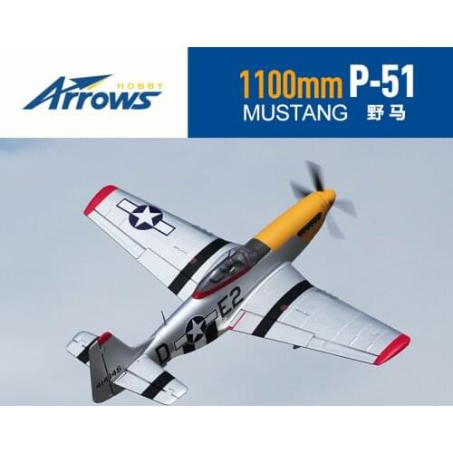Blue Arrow 1.1m P51 Mustang Anti-fall Fixed Wing Model Electric Remote Control WWII Propeller Aircraft