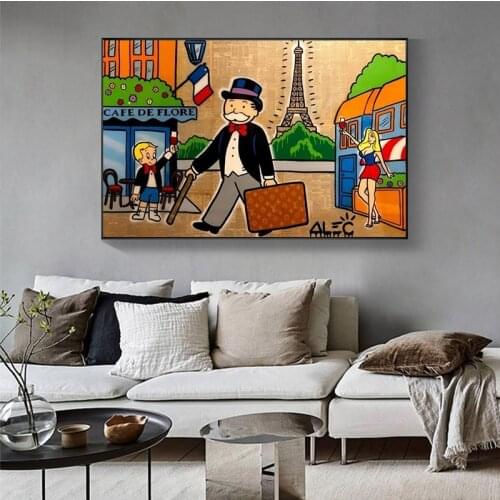 Graffiti Pop Art Cartoon Oil Painting Canvas Painting Posters Prints Cuadros Wall Art for Living Room Home Decor (No Frame)