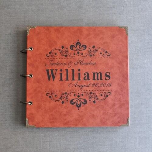 Personalized Wedding Album,Rustic Wedding Photo Album,Custom Wedding GuestBook Photo,Leather Guest Book
