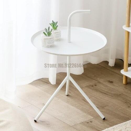 Nordic coffee table simple modern living room side table corner table tea table wrought iron small coffee table sofa side table