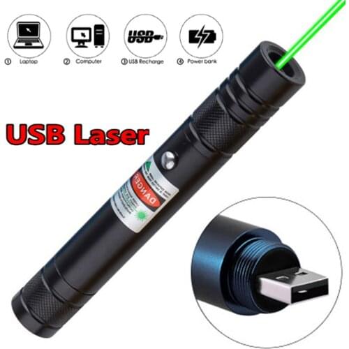 Portable Mini Green Dot Laser High Power Green Laser Pointer USB Rechargeable Built-in Battery 5mw Laser Conference Pointer
