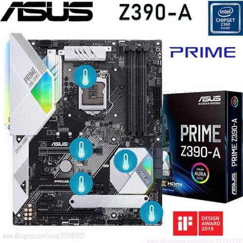 Asus LGA 1151 PRIME Z390-A Z390 Motherboard PCI-E 3.0 DDR4 64GB 2 M.2 6 SATA III Motherboard 3 PCI-E X16 Placa-mãe 1151 New