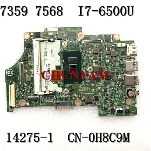 NEW 14275-1 I7-6500U FOR Dell Inspiron 13 7359 15 7568 Laptop Motherboard CN-0H8C9M H8C9M TFFRC Mainboard100% Tested