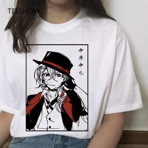 Bungou Stray Dogs Cute Anime Harajuku T-shirt Women Funny Cartoon Graphic T Shirt Cool Streetwear Tshirt Casual Top Tees Female
