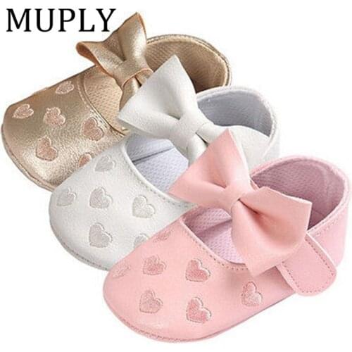 Baby PU Leather Baby Boy Girl Baby Moccasins Moccs Shoes Bow Fringe Soft Soled Non-slip Footwear Crib Shoes