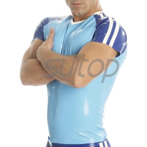 Men 's casual latex T-shirt fashion Rubber Tees