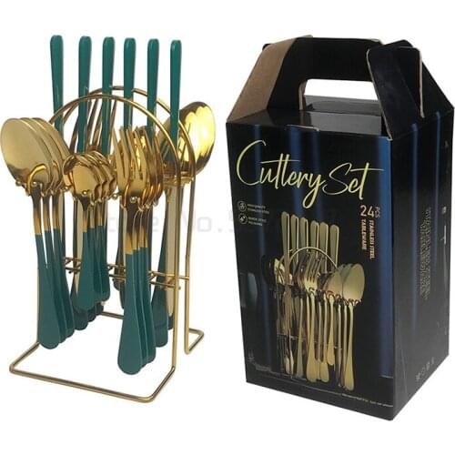 Cutlery Tableware Service Gold Spoon Forks Knives 304 Stainless Steel Silverware Set Bright Mirror Cutlery Knives Sets