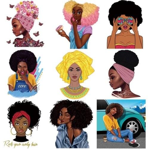 New fashion black sexy female vinyl patches DIY Iron on clothes washable personality heat transfer stickers for women