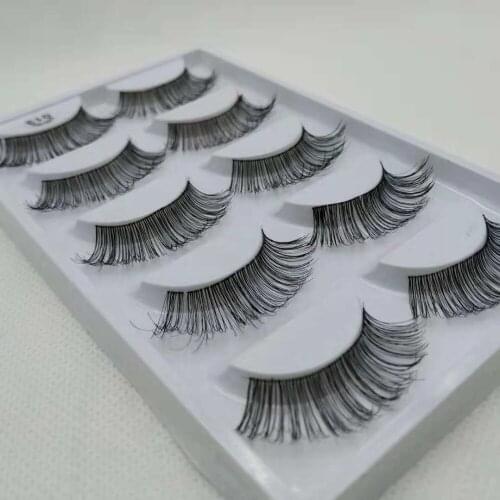 NEW Eyelashes 100% Real Human Hair Lashes Hand Made Full Strip False Eyelashes Makeup Beauty 5 Pair eye lashes maquillaje