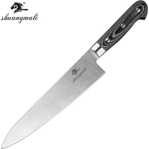 9 Inch Kitchen Gyuto Knive German 1.4116 Stainless Steel Cleaver Chef Knife Utility Slicing Cook Knifes With Ebony Wood Handle