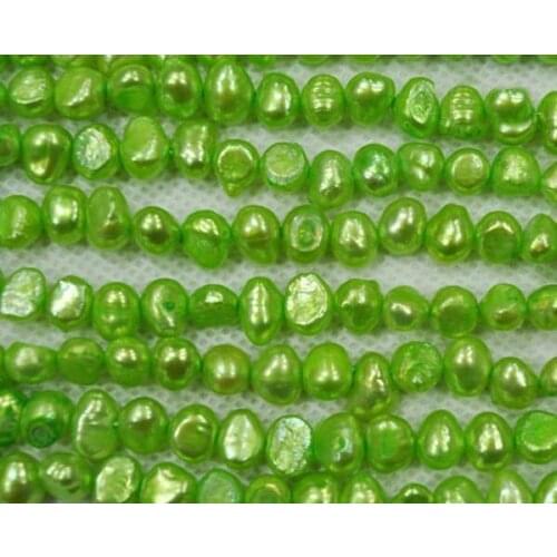 Wholesale Loose Pearl Jewellery,AAA 8-9 MM Top Quality Baroque Beads Apple Green Color Natural Freshwater Pearl Jewellery