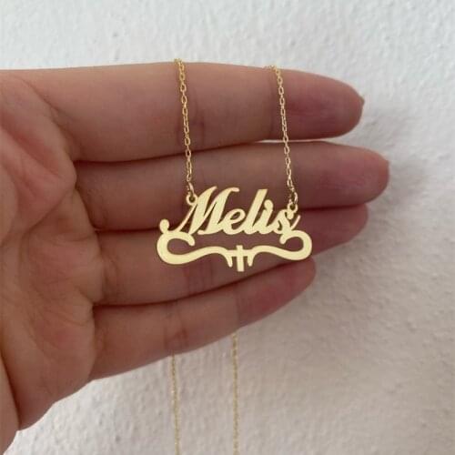 Custom Name Necklace With Jesus Cross Ribbon Pendant Personalized Nameplate Choker Necklace Stainless Steel Jewelry