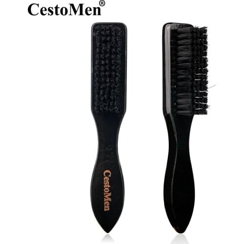 CestoMen Barber Fade Brush Soild Wood Material Neck Fading Brush Comb Barber Accessories Vintage Oil Head Styling Tools For Men