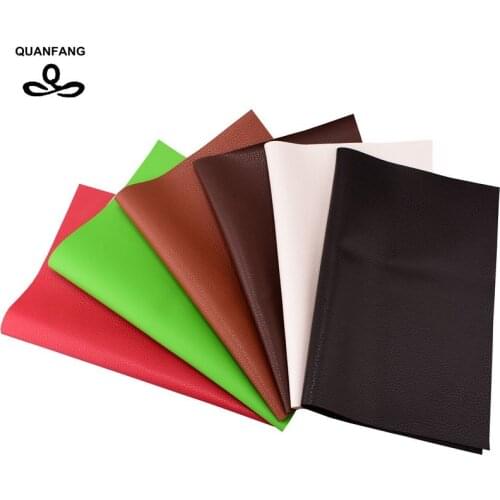 QUANFANG 6pcs/lot 17*30cm/pcs Solid color Pu Imitation leather sofa cloth Faux embossed leather, Faux Leather Fabric for Sewing
