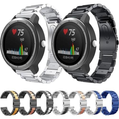 20/22mm Luxury Wrist Strap for Garmin Vivoactive 3 4 Watch Stainless Steel Watchband Bracelet for Vivomove HR Watch Metal Bands