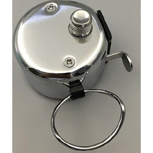 Hand Tally Counter Stainless Steel 4 Digit Number Manual Mechanical Clicker Recorder with Finger Ring for Piecework Game