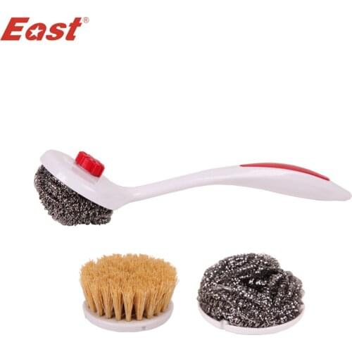 East High-quality Multifunctional Household Tools With ABS & Stainless Steel Wire Pan Brush Cleaning Brush Kitchen ES1399