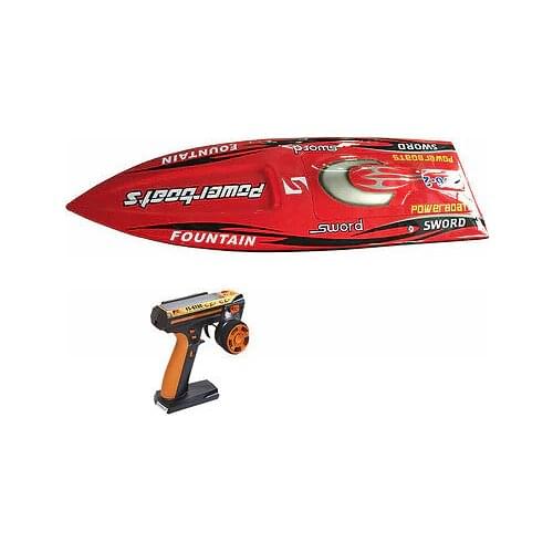 E36 RTR Sword Fiber Glass Racing Speed RC Boat W/1750kv Brushless Motor/120A ESC/Servo/Remote Control Boat Red THZH0036