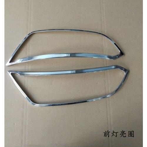 Car styling For Ford Ecosport 2018 high quality ABS Chrome Front headlight Lamp Cover trim