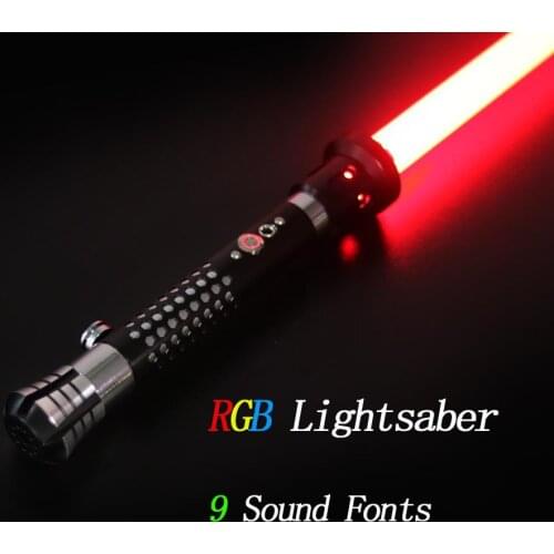 DamienSaber RGB Lightsaber Sensitive Smooth Swing Xeno Pixel Version Heavy Dueling Metal Handle With Infinite Color Changing