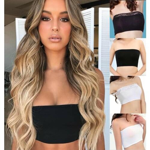 Summer Women Modal Bandeau Top Solid Breathable Strapless Bra Bandeau Soft Seamless Women Casual Tank Crop Tops
