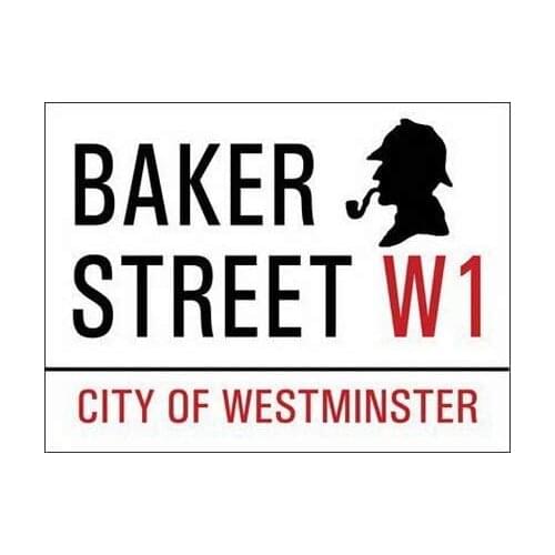 Losea Baker Street Metal Sign: British Decor Wall Accent