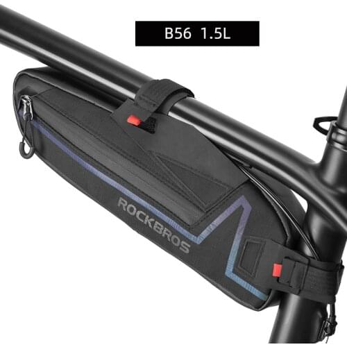 ROCKBROS Bicycle Bag Cycling Waterproof Front Frame Parcel MTB Road Bike Big Capacity Colorful Reflective Strip Top Tube Pocket