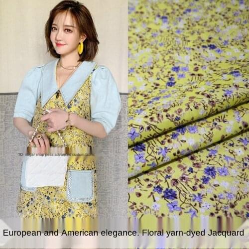Spring and autumn floral yarn-dyed jacquard fabric, sewing fabric factory shop is not out of stock
