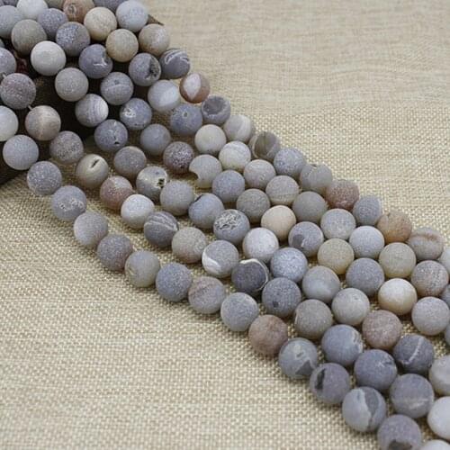Weathered Grey Agates Round Beads Natural Stone Beads Pick Size 8/10/12/14mm Beads For Jewelry Making Bracelet Necklace Beads
