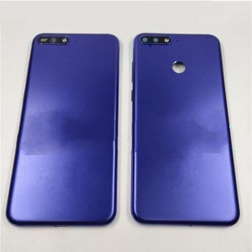 For Huawei Y6 2018 Y6 Prime 2018 Back Battery Cover Panel Rear Door Housing Case Replacement With Side Button+Camera Lenses