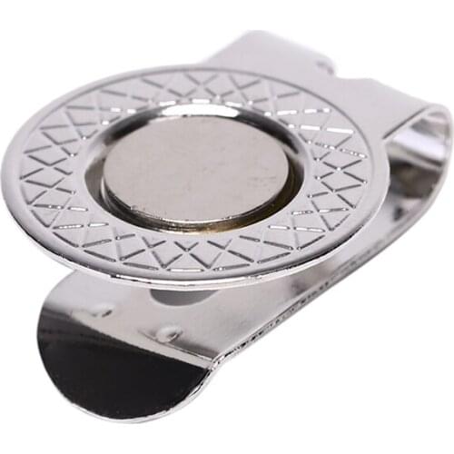 1PCS Silver Golf Ball Mark with Golf Hat Clip Magnetic Outdoor Alloy Golf Marker Supplies Accessories 2cm x 2.5cm x 1.3cm