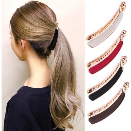 1PC Vintage Solid Cloth Hairpins Girl Banana Barrettes Clip Korean Style for Elegant Female with Teeth Hair Clip Hair Accessorie