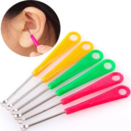 10pcs Colorful Mini Earpick Curette Portable Ear Wax Remover Stainless Steel Cleaner Spoon Ear Hygiene Tools Health Care