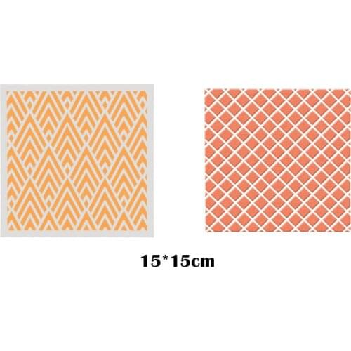 2pc Stencils For Decor Painting Template DIY Scrapbooking Coloring Embossing Accessories Office School Supplies Reusable 15cm