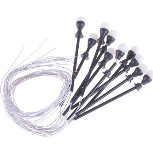 20pcs/pack Durable 6V 1W 1:100 Single Head Model Lights Model Lamppost Garden Lamp with Wires and Bulbs for Landscape