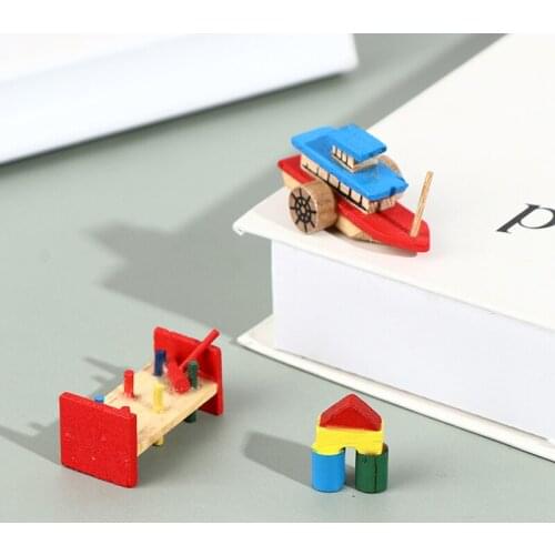 3pcs/set 1:12 Scale Dollhouse Miniature Color Boat Sounder Model Decor Accessories Toy