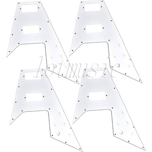4Pcs White Pickguard 3ply PVC Guitar Scratch Plate New for Electric Guitar Repacement